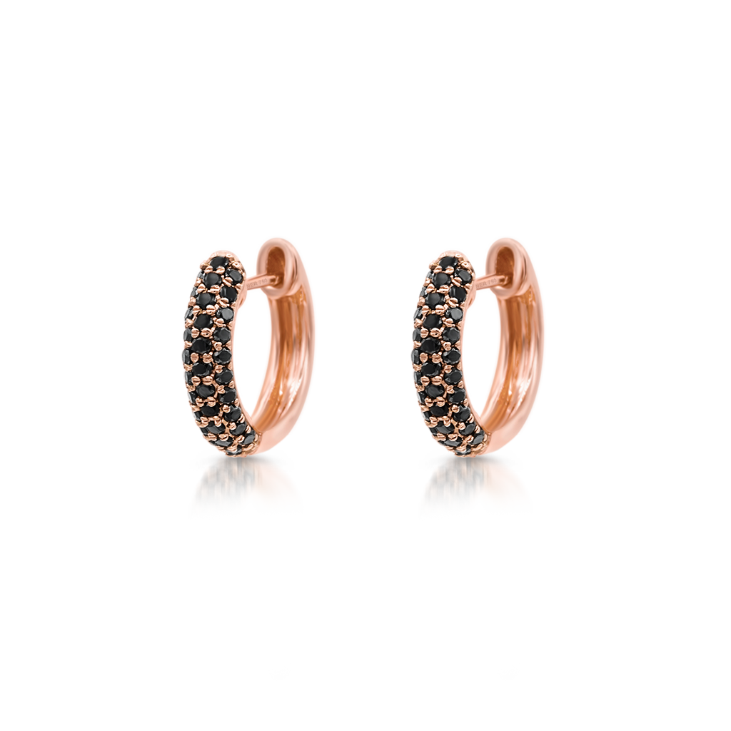 Baby Hoops with Black Diamonds - Pinner