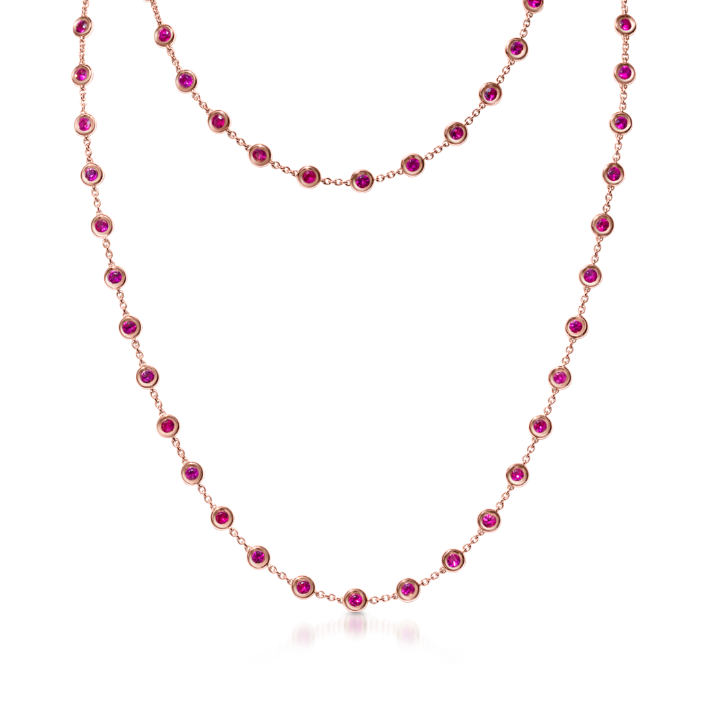 By The Yard Necklace with Rubies -  Pinner