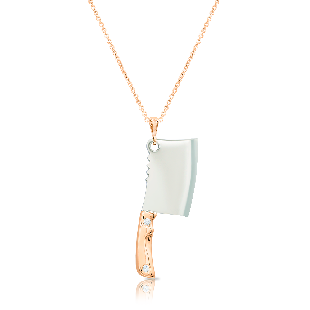Cleaver Pendant with Diamond Rivets - Pinner