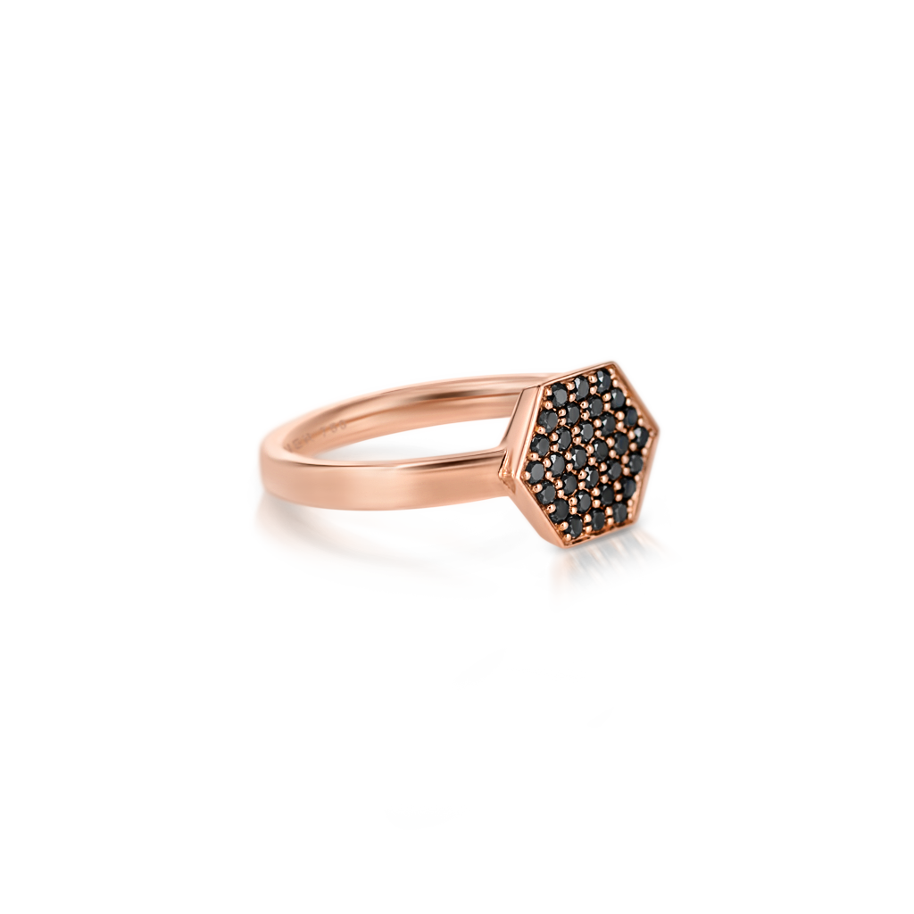 Sen Baby Signet with Black Diamonds -  Pinner