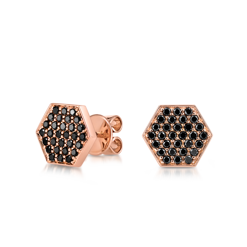 Sen Studs with Black Diamonds -  Pinner