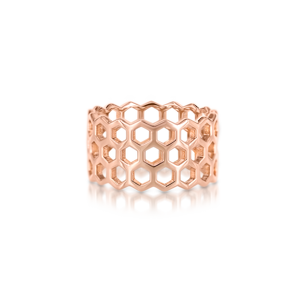 Honeycomb Triple Row Ring - Pinner