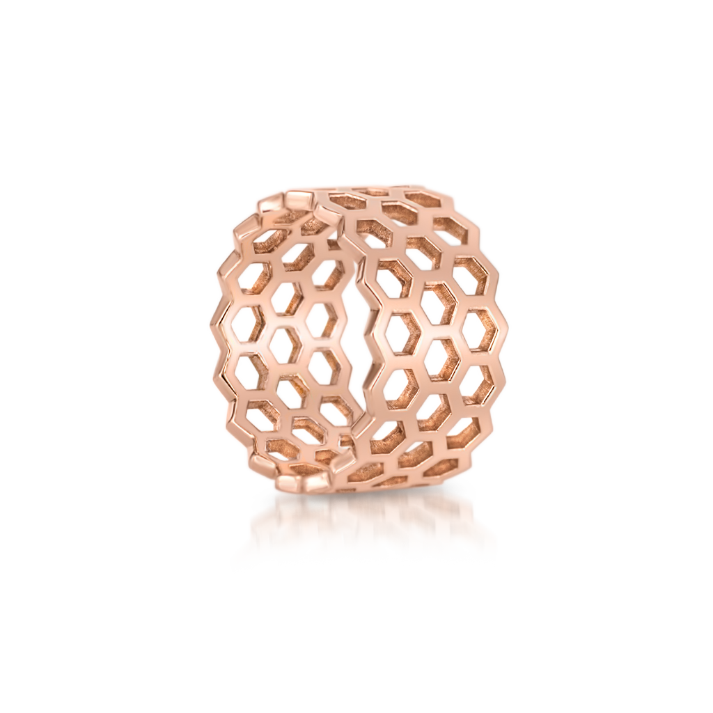 Honeycomb Triple Row Ring - Pinner