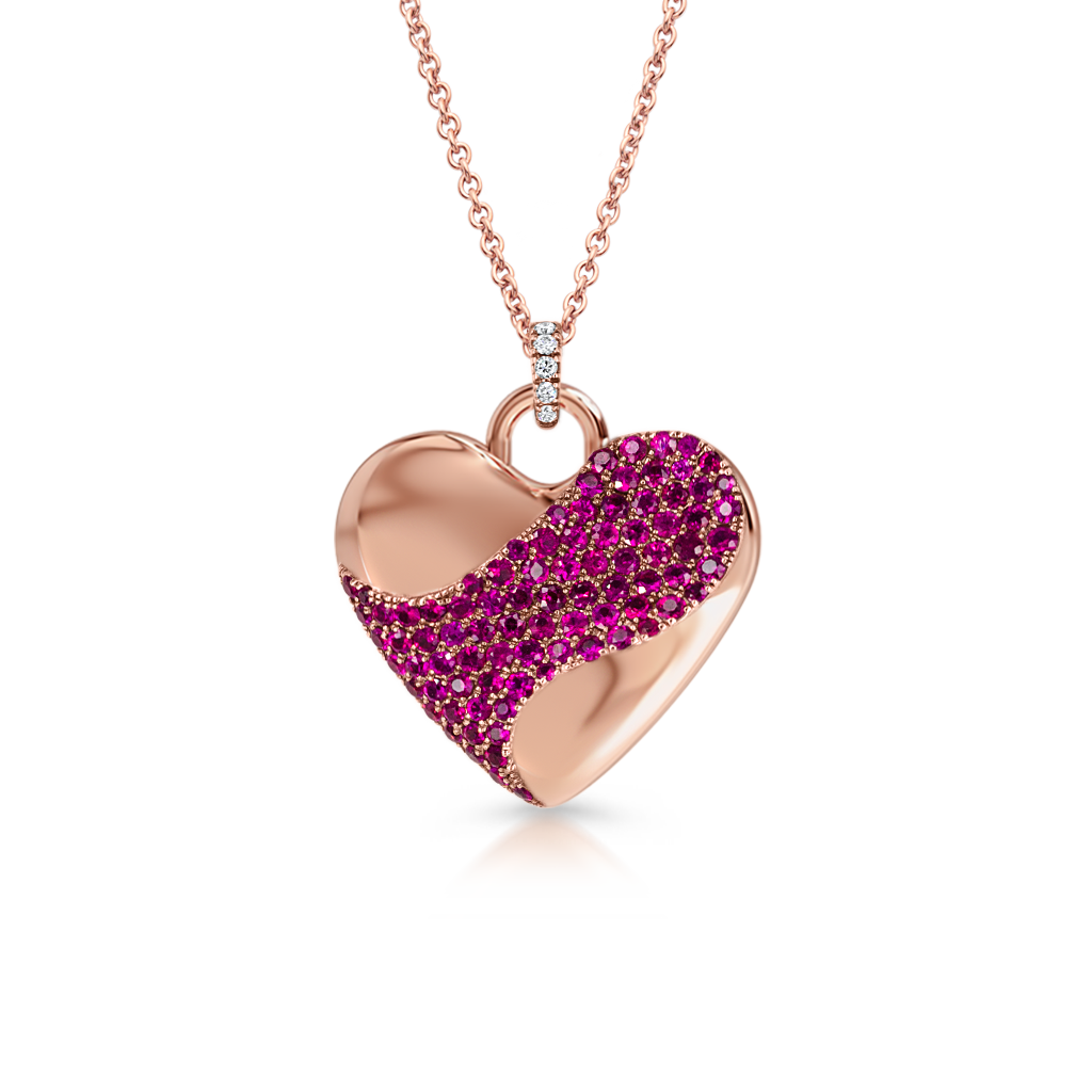 Love Heart Pendant with Rubies -  Pinner