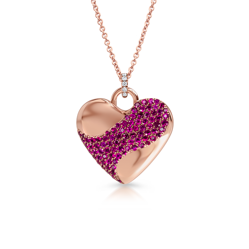 Love Heart Pendant with Rubies - Pinner