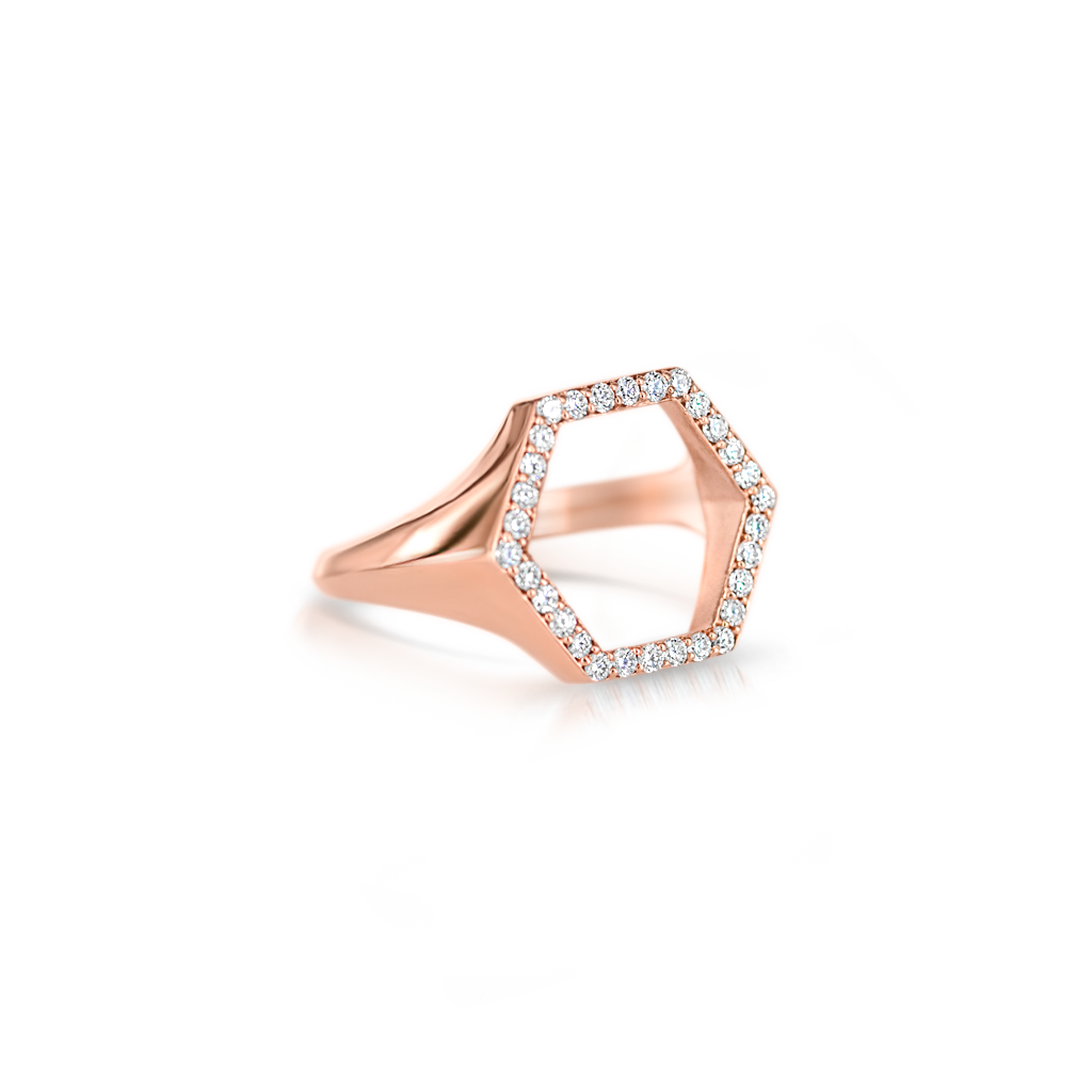 Sen Open Ring with Diamonds -  Pinner