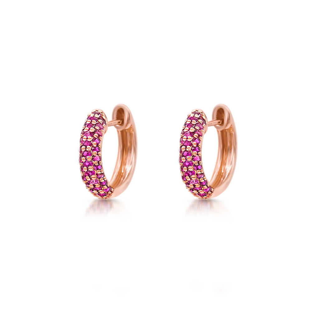 Baby Hoops with Rubies -  Pinner