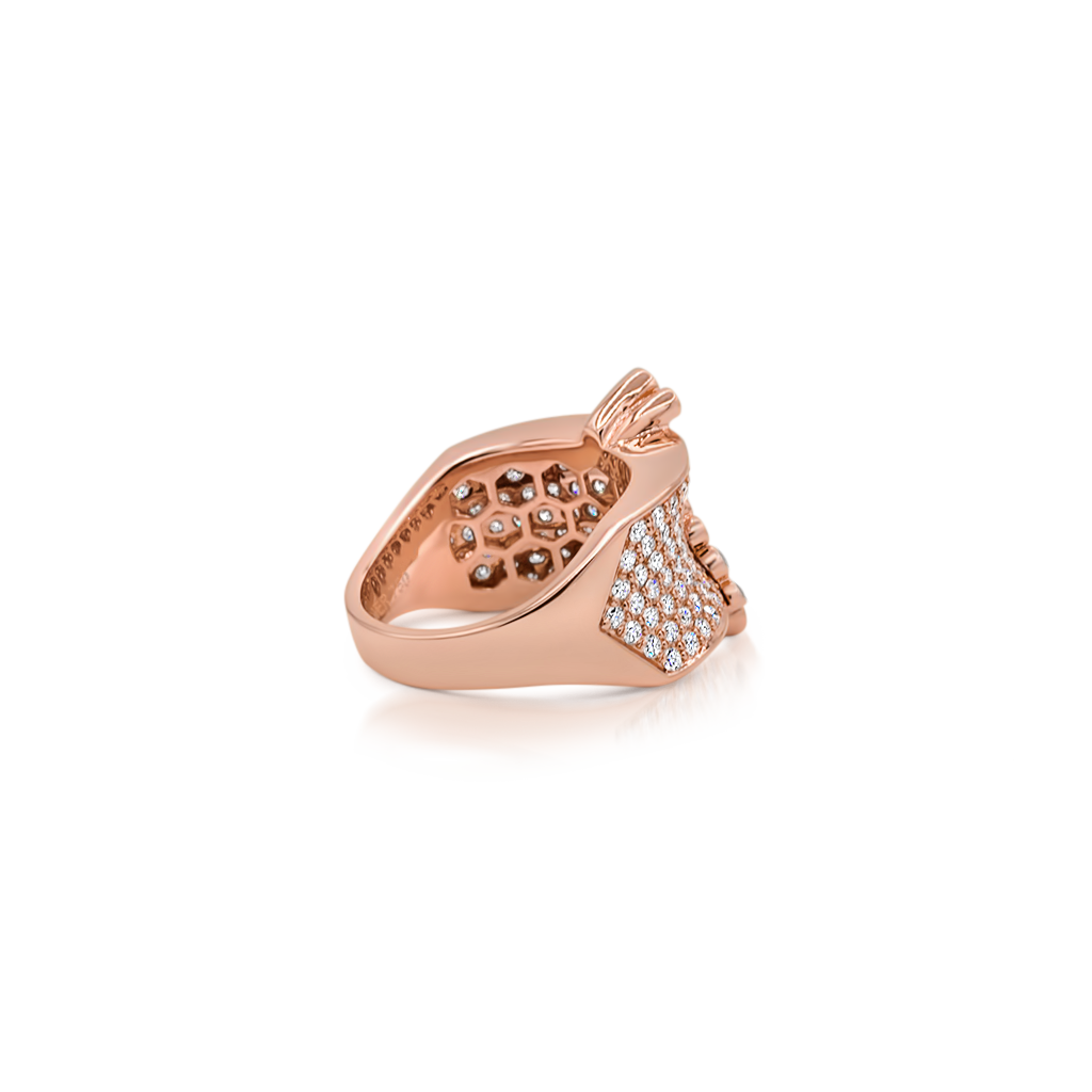 Saddle Mini Ring with Diamonds and Rubies -  Pinner