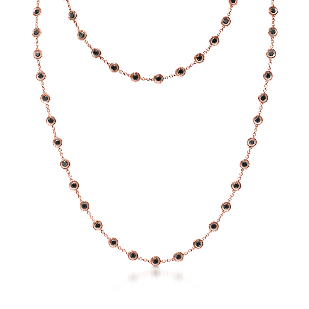 By The Yard Necklace with Black Diamonds -  Pinner
