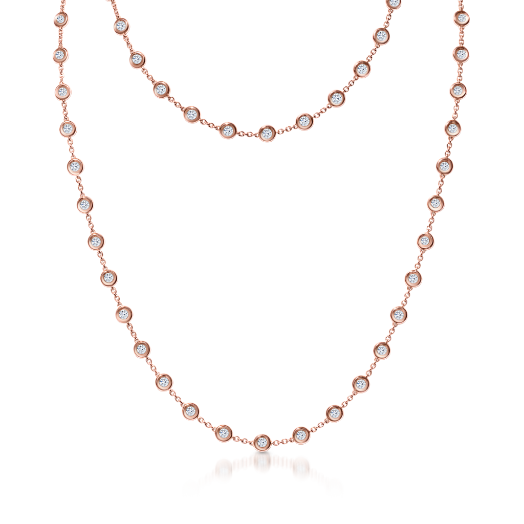 By The Yard Necklace with Diamonds -  Pinner