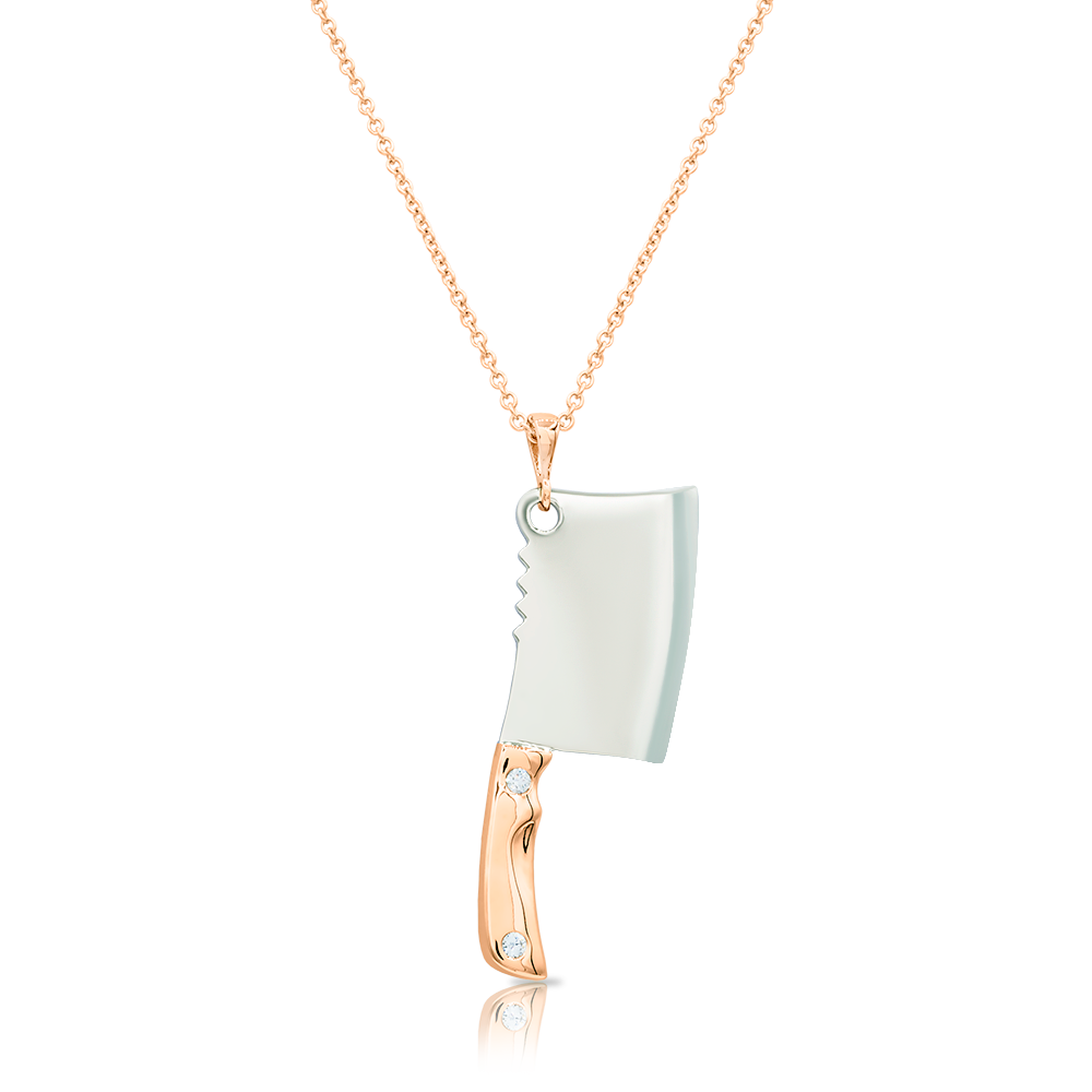 Cleaver Pendant with Diamond Rivets -  Pinner