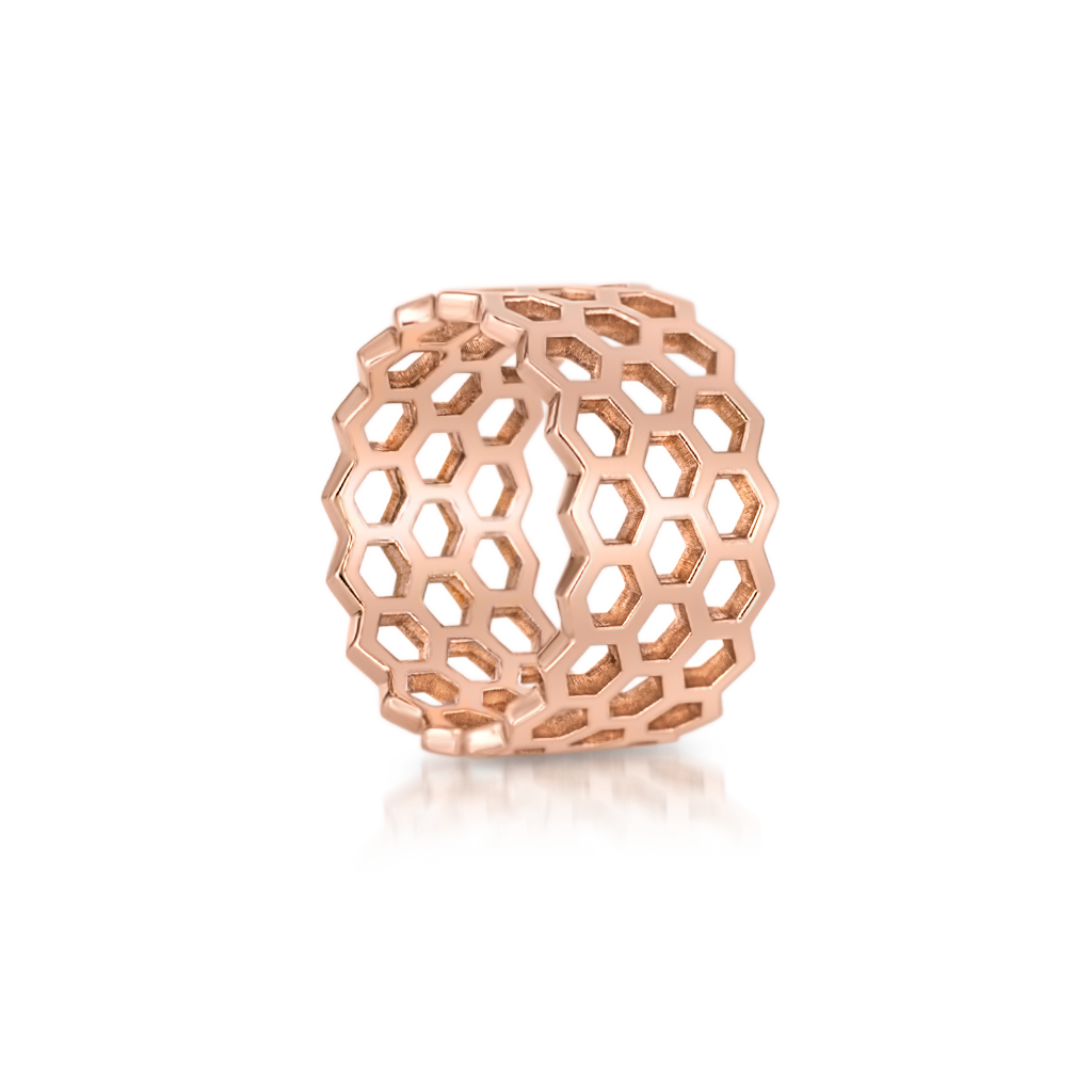 Honeycomb Triple Row Ring -  Pinner