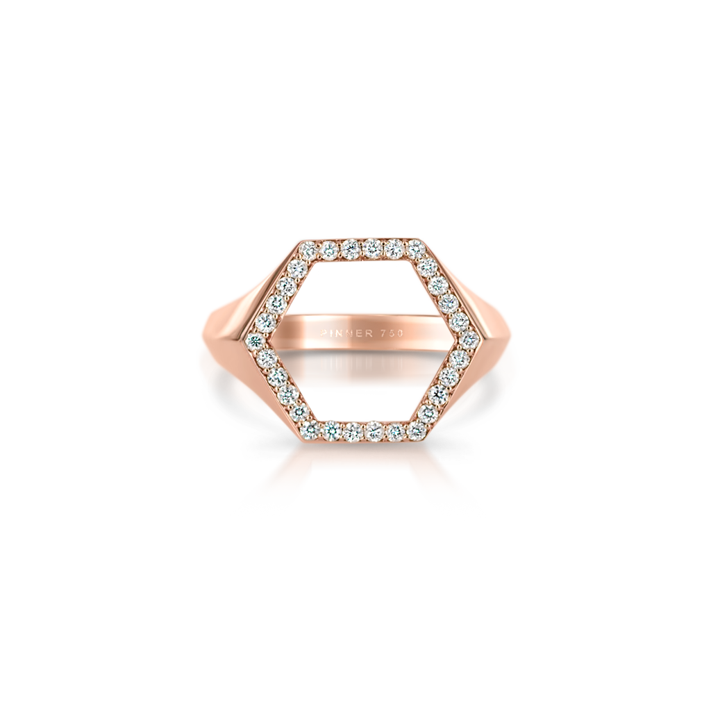 Sen Open Ring with Diamonds -  Pinner