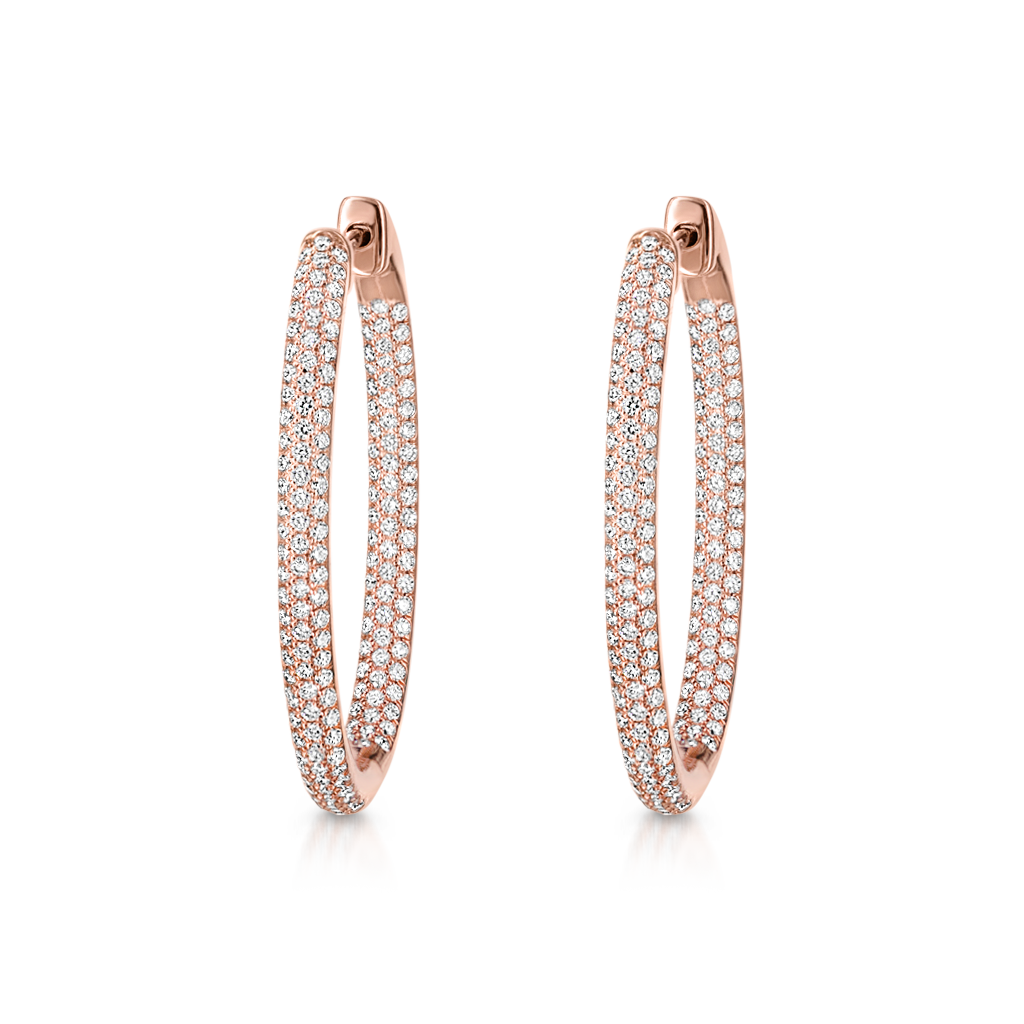 Oval Hoops with Diamonds -  Pinner
