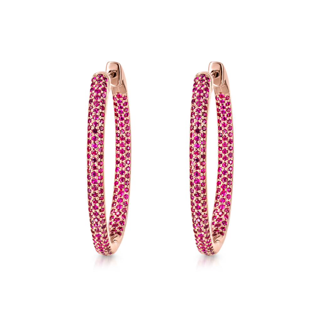Oval Hoops with Rubies -  Pinner