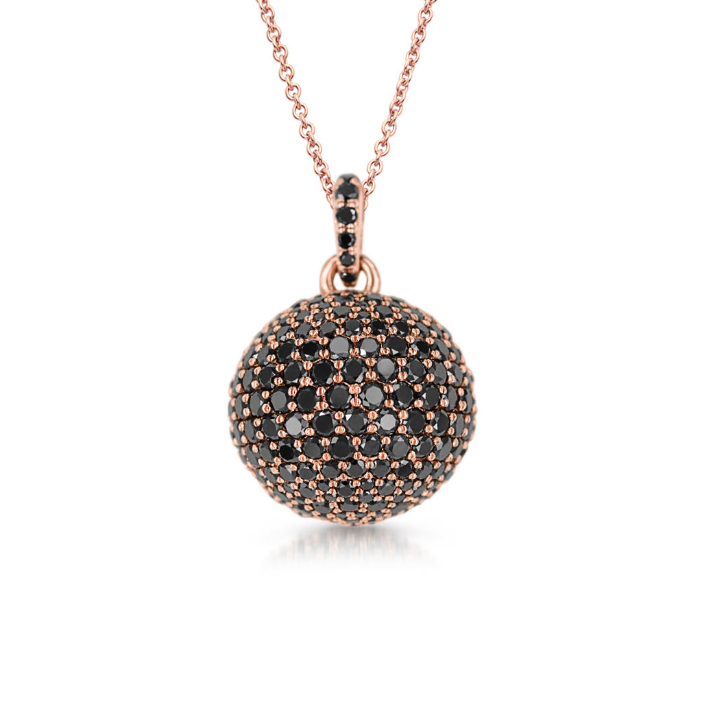 Sphere Pendant with Black Diamonds -  Pinner