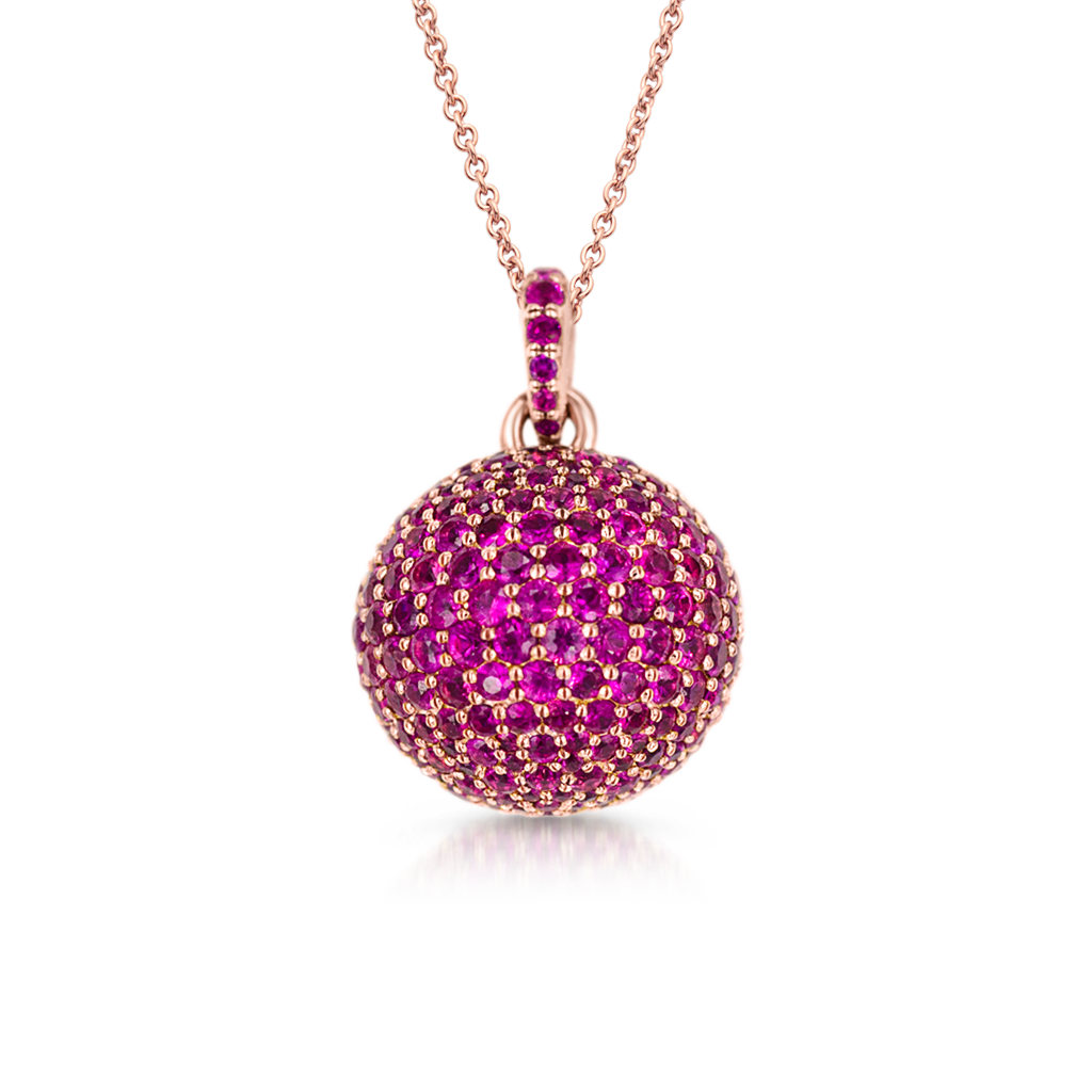 Sphere Pendant with Rubies -  Pinner