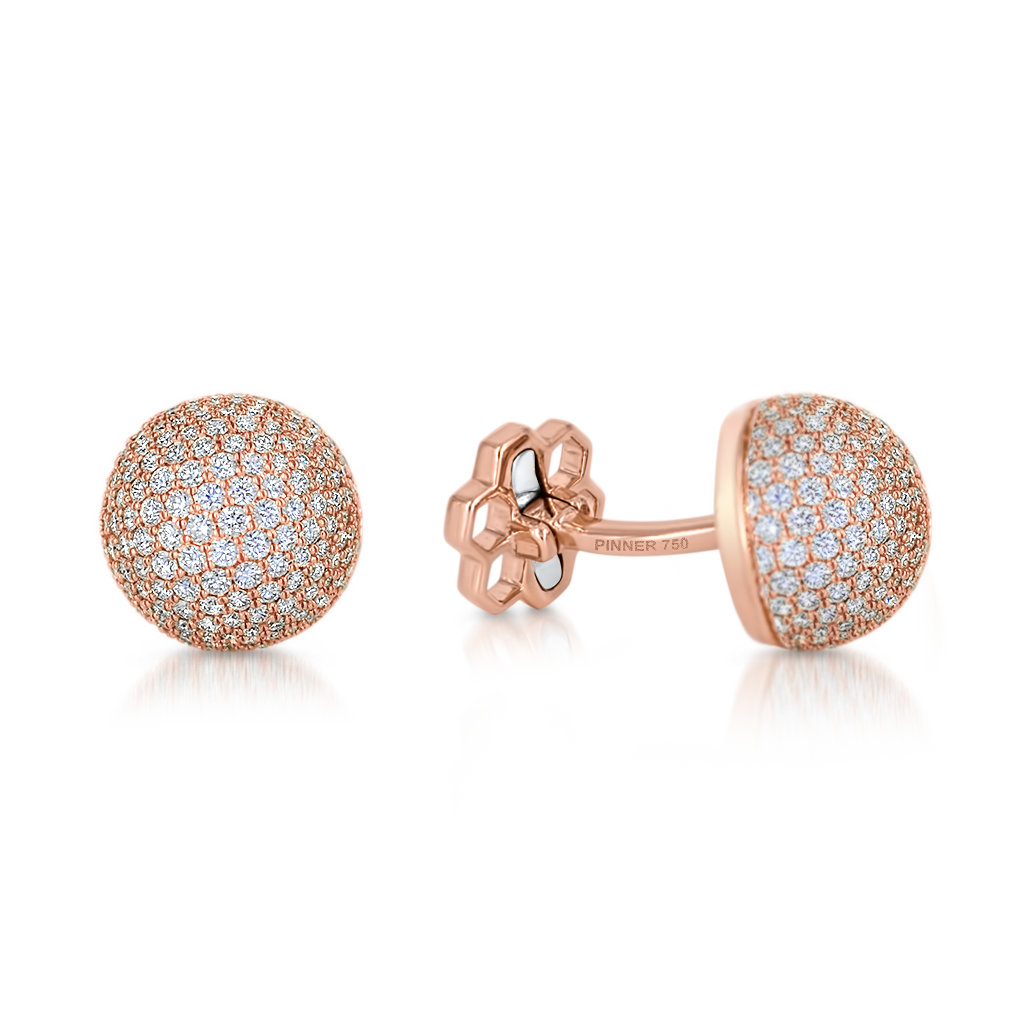 Sphere Cufflinks with Diamonds -  Pinner