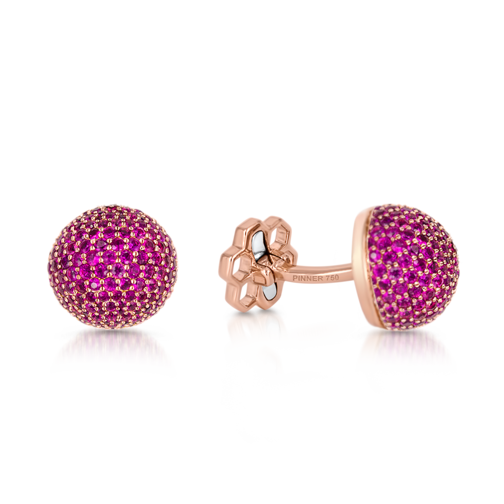 Sphere Cufflinks with Rubies -  Pinner